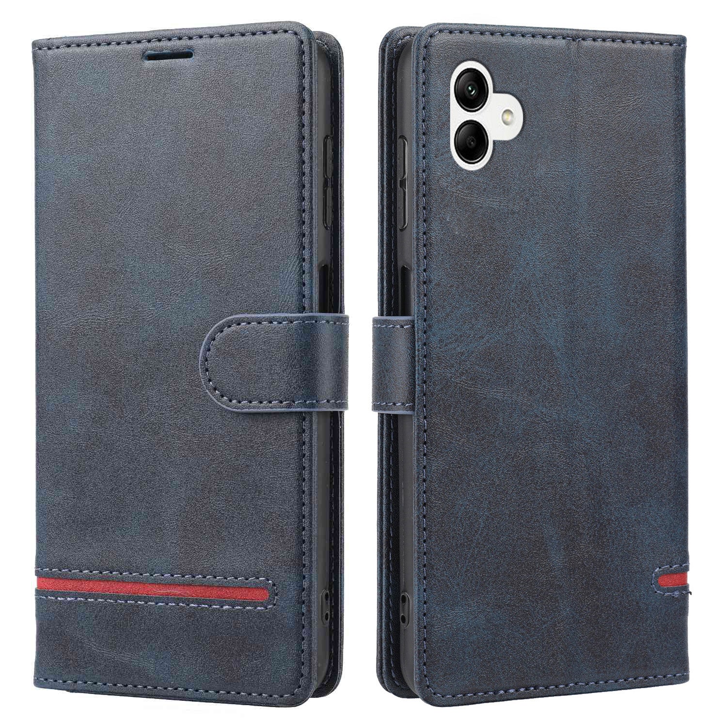 For Samsung Galaxy A04e 4G / F04 4G / M04 4G Horizontal Line PU Leather Flip Stand Case Wallet Cover