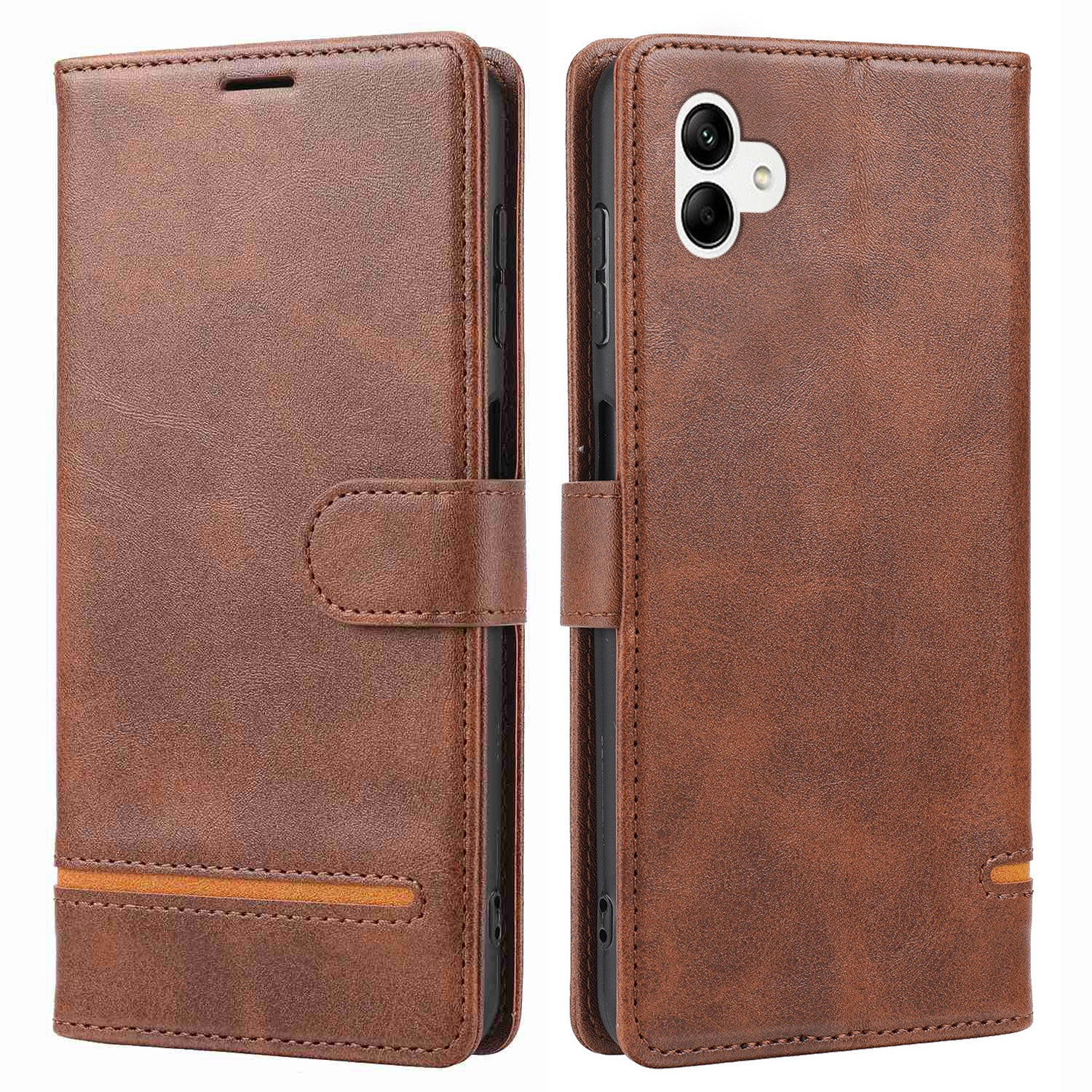 For Samsung Galaxy A04e 4G / F04 4G / M04 4G Horizontal Line PU Leather Flip Stand Case Wallet Cover