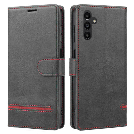 For Samsung Galaxy A14 4G / 5G Horizontal Line Anti-drop Wallet Cover PU Leather Flip Stand Case