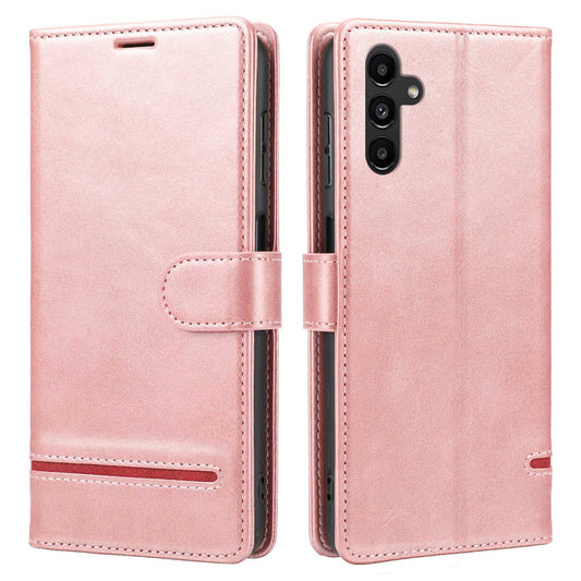 For Samsung Galaxy A14 4G / 5G Horizontal Line Anti-drop Wallet Cover PU Leather Flip Stand Case