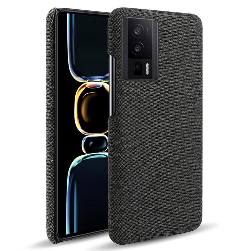 For Xiaomi Poco F5 Pro 5G / Redmi K60 Pro 5G / K60 5G Phone Case Solid Color Drop-proof Hard PC+Cloth Phone Cover