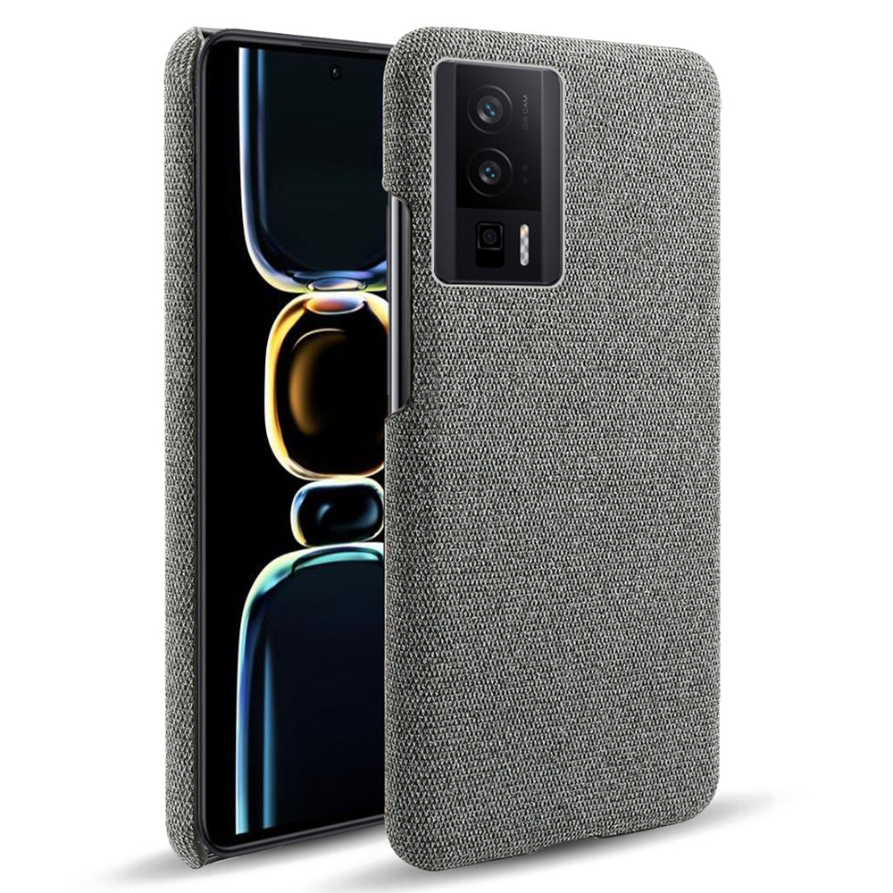 For Xiaomi Poco F5 Pro 5G / Redmi K60 Pro 5G / K60 5G Phone Case Solid Color Drop-proof Hard PC+Cloth Phone Cover