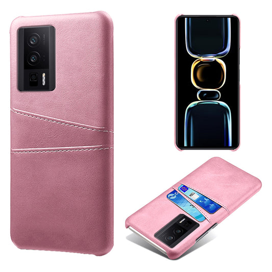 For Xiaomi Poco F5 Pro 5G / Redmi K60 Pro 5G / K60 5G PU Leather + Hard PC Phone Case Dual Card Holder Ultra Thin Protective Shell Cover