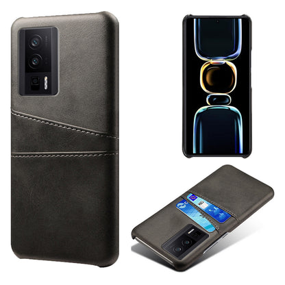 For Xiaomi Poco F5 Pro 5G / Redmi K60 Pro 5G / K60 5G PU Leather + Hard PC Phone Case Dual Card Holder Ultra Thin Protective Shell Cover