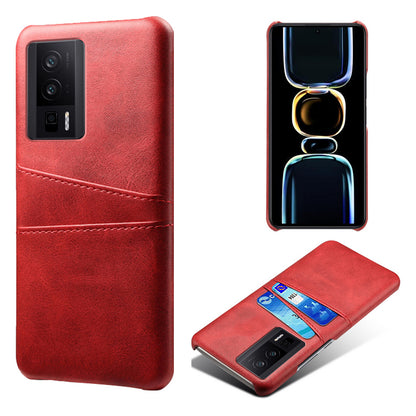 For Xiaomi Poco F5 Pro 5G / Redmi K60 Pro 5G / K60 5G PU Leather + Hard PC Phone Case Dual Card Holder Ultra Thin Protective Shell Cover