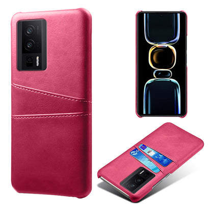 For Xiaomi Poco F5 Pro 5G / Redmi K60 Pro 5G / K60 5G PU Leather + Hard PC Phone Case Dual Card Holder Ultra Thin Protective Shell Cover