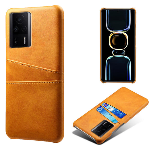 For Xiaomi Redmi K60E 5G Phone Case with 2 Card Slots Pocket PU Leather + Hard PC Protective Cover