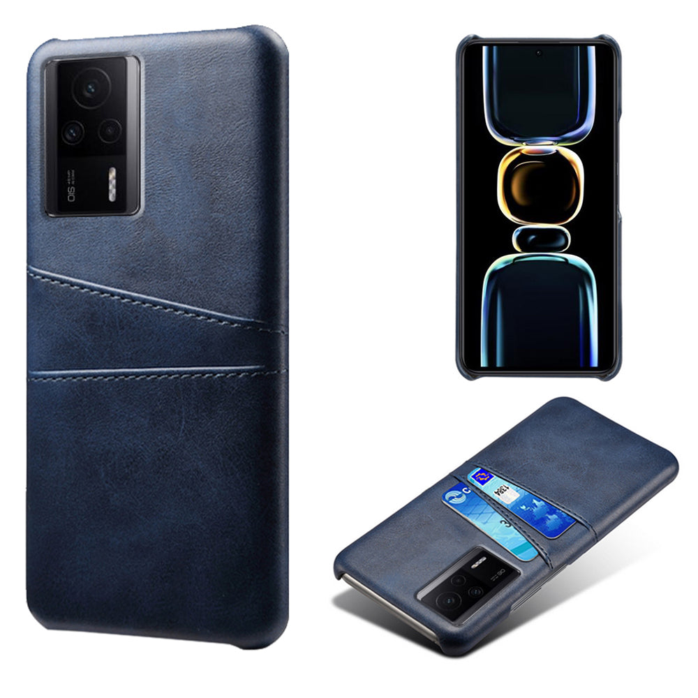For Xiaomi Redmi K60E 5G Phone Case with 2 Card Slots Pocket PU Leather + Hard PC Protective Cover