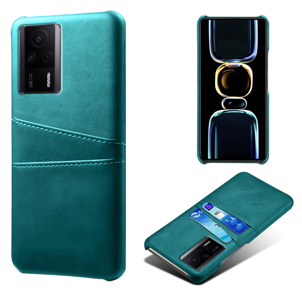 For Xiaomi Redmi K60E 5G Phone Case with 2 Card Slots Pocket PU Leather + Hard PC Protective Cover