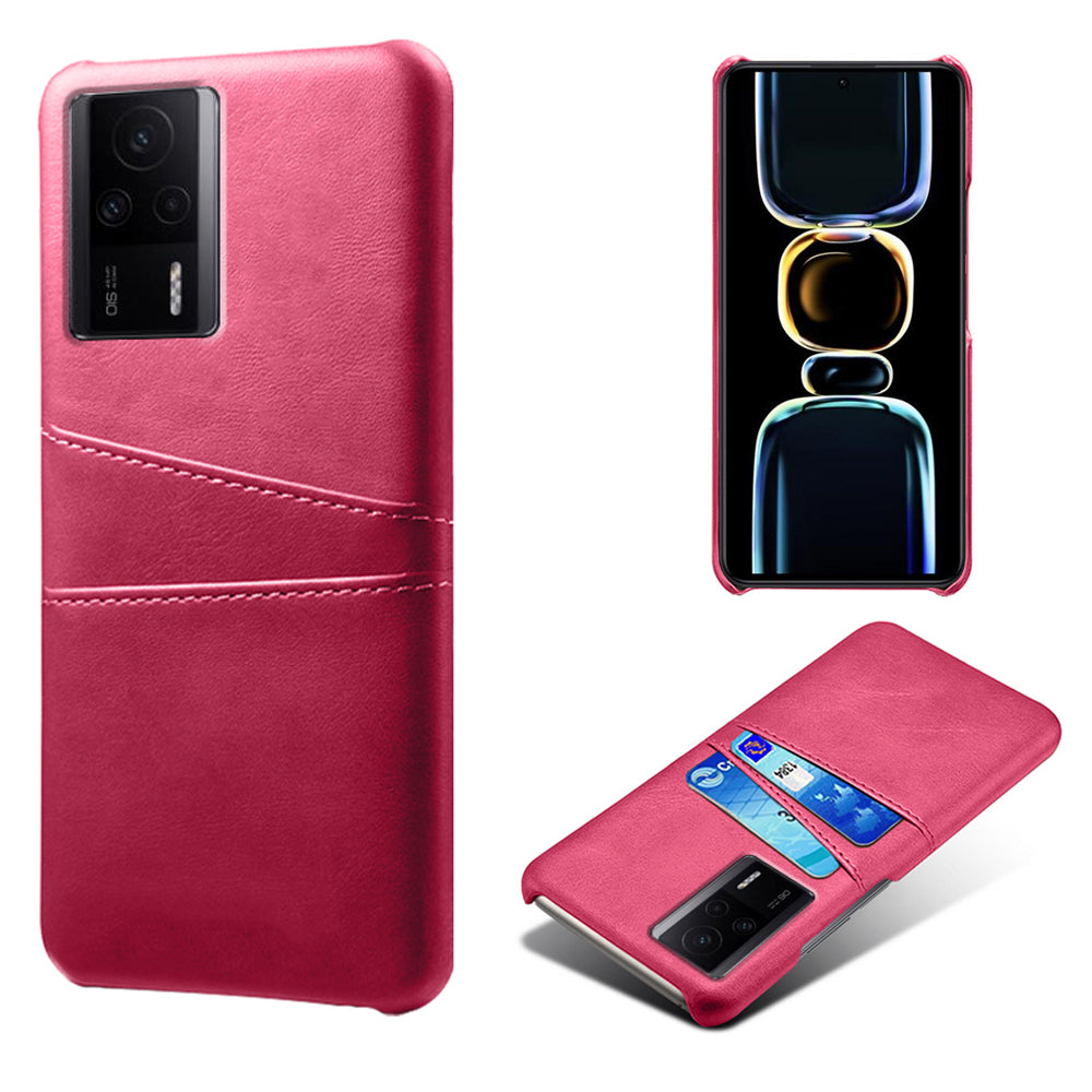 For Xiaomi Redmi K60E 5G Phone Case with 2 Card Slots Pocket PU Leather + Hard PC Protective Cover