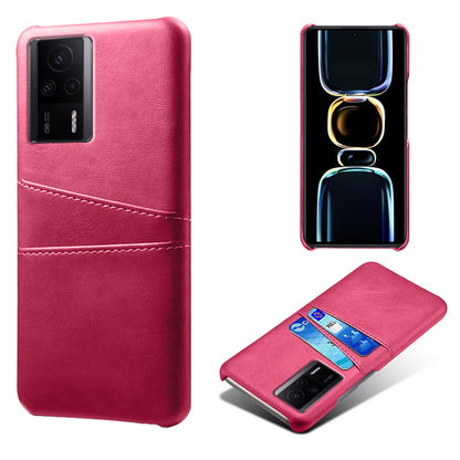 For Xiaomi Redmi K60E 5G Phone Case with 2 Card Slots Pocket PU Leather + Hard PC Protective Cover