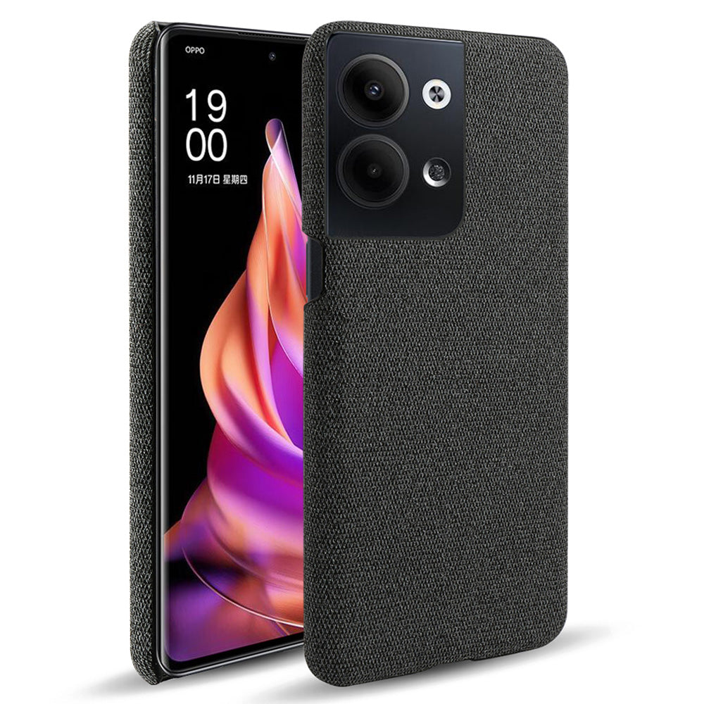 For Oppo Reno9 5G / Reno9 Pro 5G Smartphone Case Solid Color Hard PC+Cloth Phone Cover