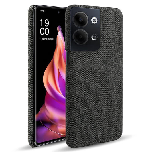 For Oppo Reno9 5G / Reno9 Pro 5G Smartphone Case Solid Color Hard PC+Cloth Phone Cover