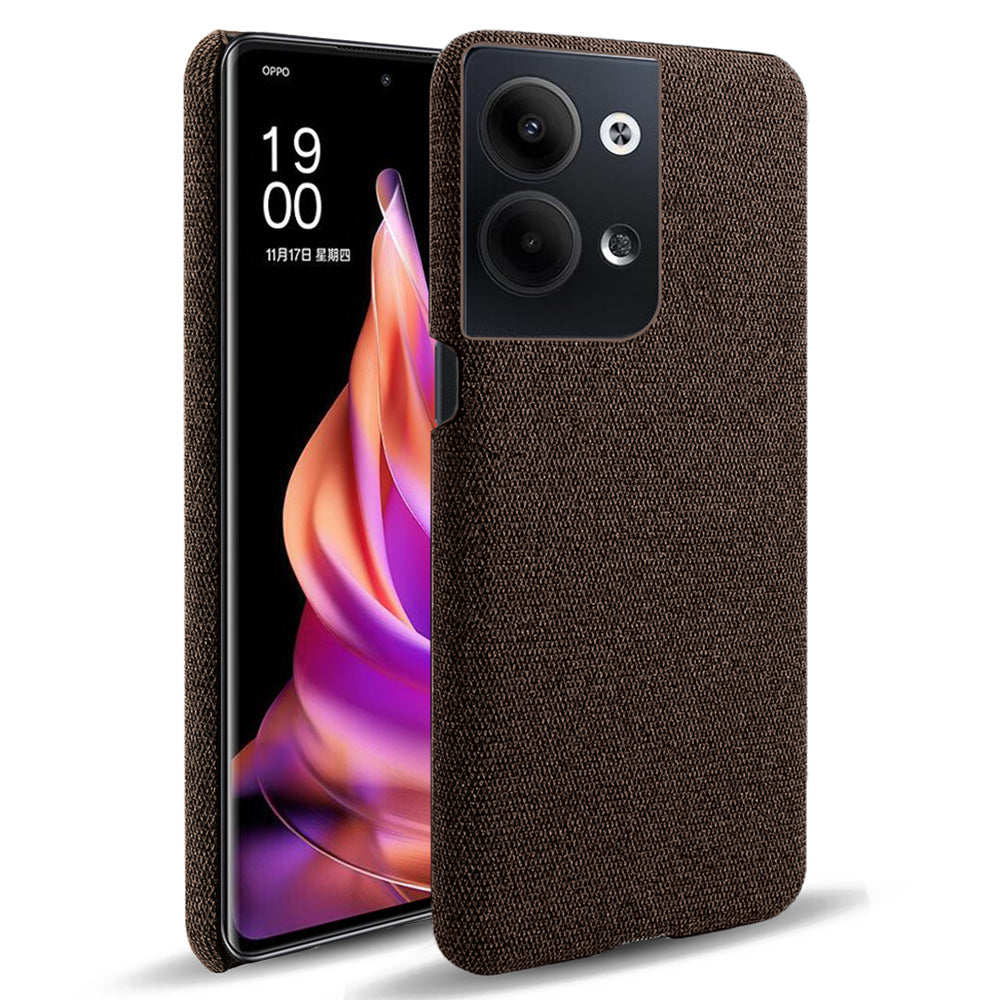 For Oppo Reno9 5G / Reno9 Pro 5G Smartphone Case Solid Color Hard PC+Cloth Phone Cover