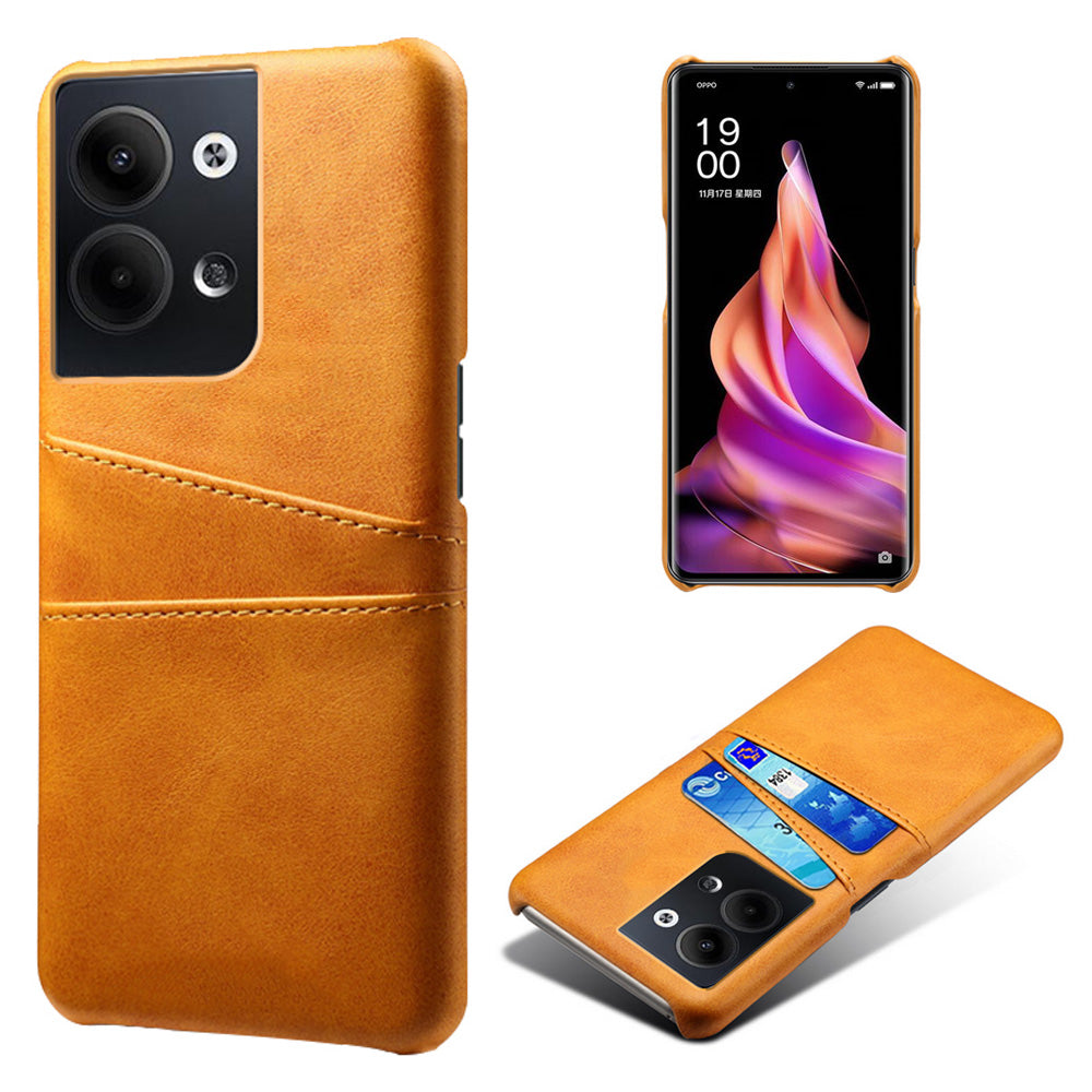 For Oppo Reno9 5G / Reno9 Pro 5G Phone Case with 2 Card Slots Pocket PU Leather + Hard PC Cover