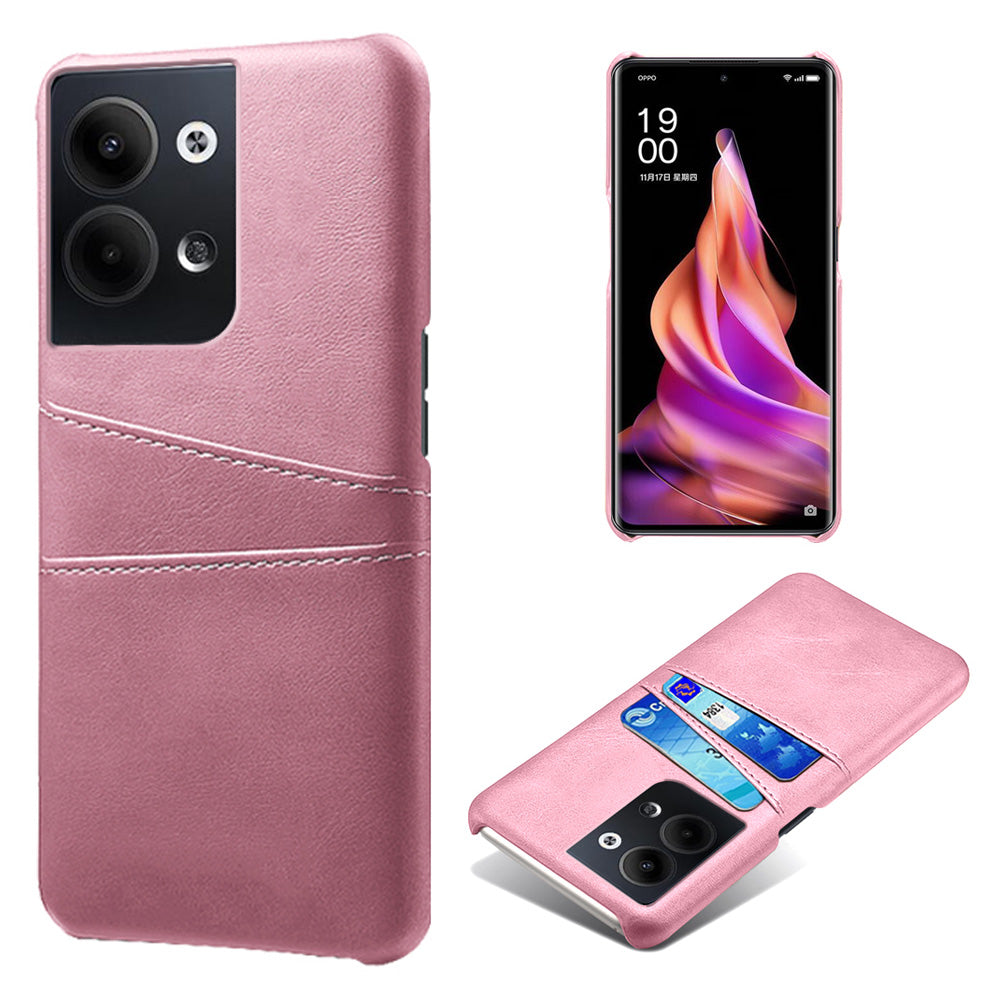 For Oppo Reno9 5G / Reno9 Pro 5G Phone Case with 2 Card Slots Pocket PU Leather + Hard PC Cover