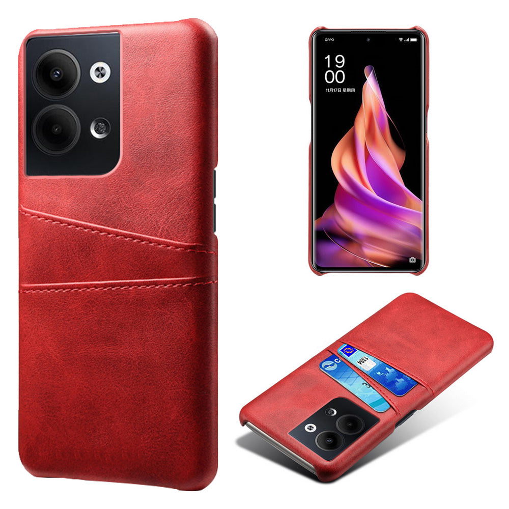 For Oppo Reno9 5G / Reno9 Pro 5G Phone Case with 2 Card Slots Pocket PU Leather + Hard PC Cover