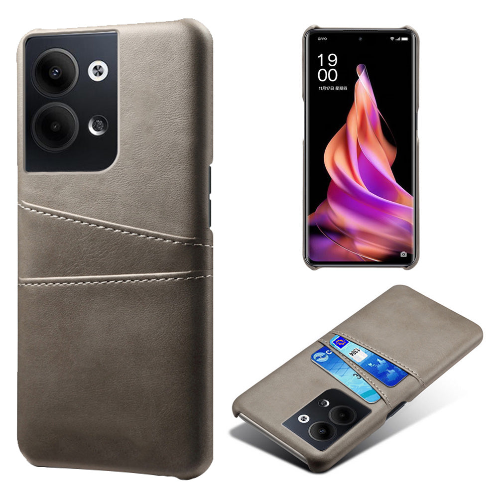 For Oppo Reno9 5G / Reno9 Pro 5G Phone Case with 2 Card Slots Pocket PU Leather + Hard PC Cover