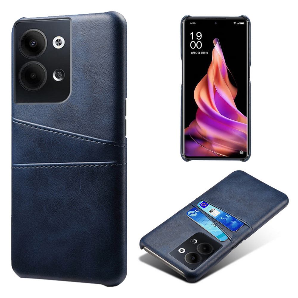For Oppo Reno9 5G / Reno9 Pro 5G Phone Case with 2 Card Slots Pocket PU Leather + Hard PC Cover