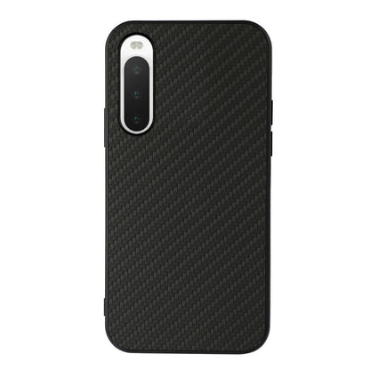 For Sony Xperia 10 V PU Leather + TPU Shockproof Phone Case Carbon Fiber Texture Anti-slip Cover