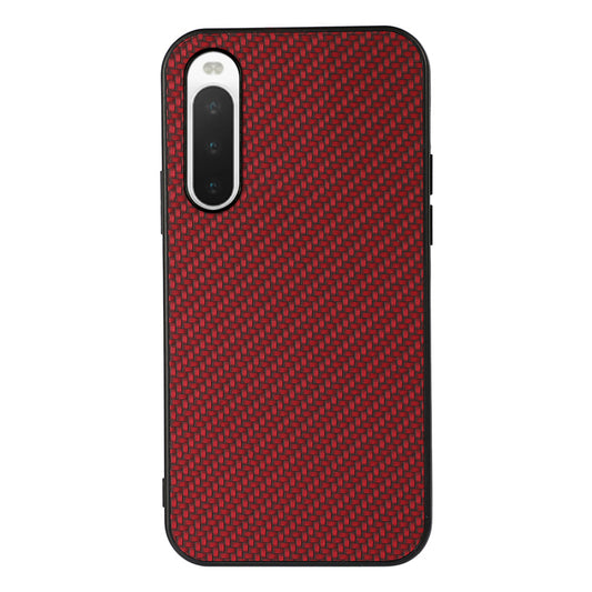 For Sony Xperia 10 V PU Leather + TPU Shockproof Phone Case Carbon Fiber Texture Anti-slip Cover