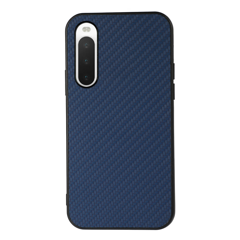 For Sony Xperia 10 V PU Leather + TPU Shockproof Phone Case Carbon Fiber Texture Anti-slip Cover
