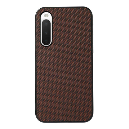 For Sony Xperia 10 V PU Leather + TPU Shockproof Phone Case Carbon Fiber Texture Anti-slip Cover