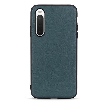 For Sony Xperia 10 V Genuine Leather Coated TPU Soft Grip Cover Textured Shockproof Phone Case