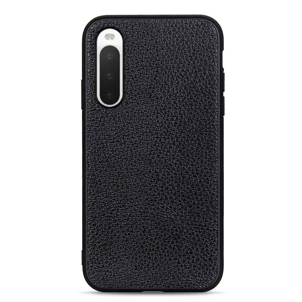 For Sony Xperia 10 V Genuine Leather + PC + TPU Shockproof Phone Case Litchi Texture Anti-Scratch Cover
