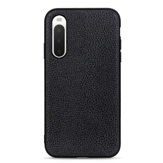 For Sony Xperia 10 V Genuine Leather + PC + TPU Shockproof Phone Case Litchi Texture Anti-Scratch Cover