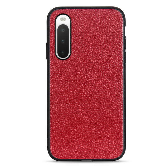 For Sony Xperia 10 V Genuine Leather + PC + TPU Shockproof Phone Case Litchi Texture Anti-Scratch Cover