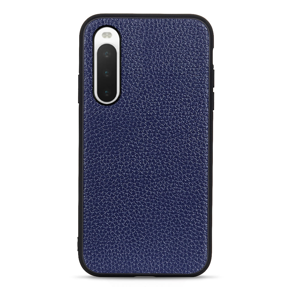 For Sony Xperia 10 V Genuine Leather + PC + TPU Shockproof Phone Case Litchi Texture Anti-Scratch Cover