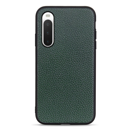 For Sony Xperia 10 V Genuine Leather + PC + TPU Shockproof Phone Case Litchi Texture Anti-Scratch Cover