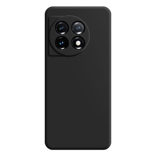For OnePlus 11 5G Soft TPU Non-Slip Rubberized Back Cover Fiber Lining Straight Edge Phone Case