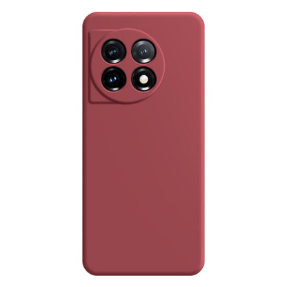 For OnePlus 11 5G Soft TPU Non-Slip Rubberized Back Cover Fiber Lining Straight Edge Phone Case