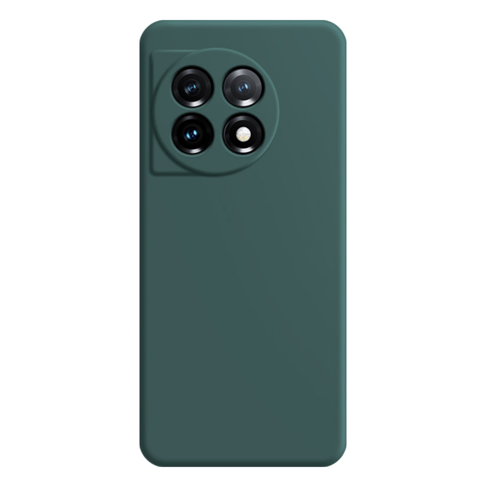 For OnePlus 11 5G Soft TPU Non-Slip Rubberized Back Cover Fiber Lining Straight Edge Phone Case