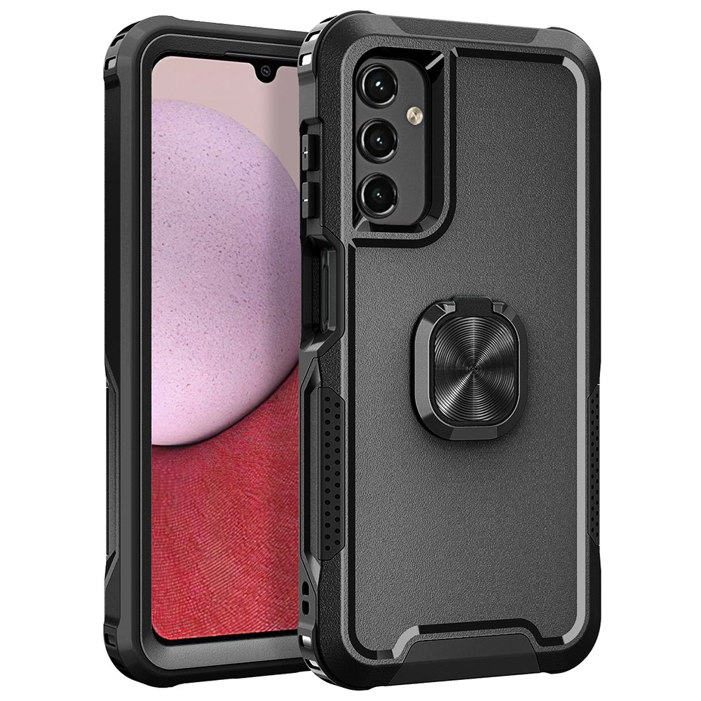 For Samsung Galaxy A54 5G Rotatable Ring Kickstand Phone Case PC + Silicone Anti-scratch Cover