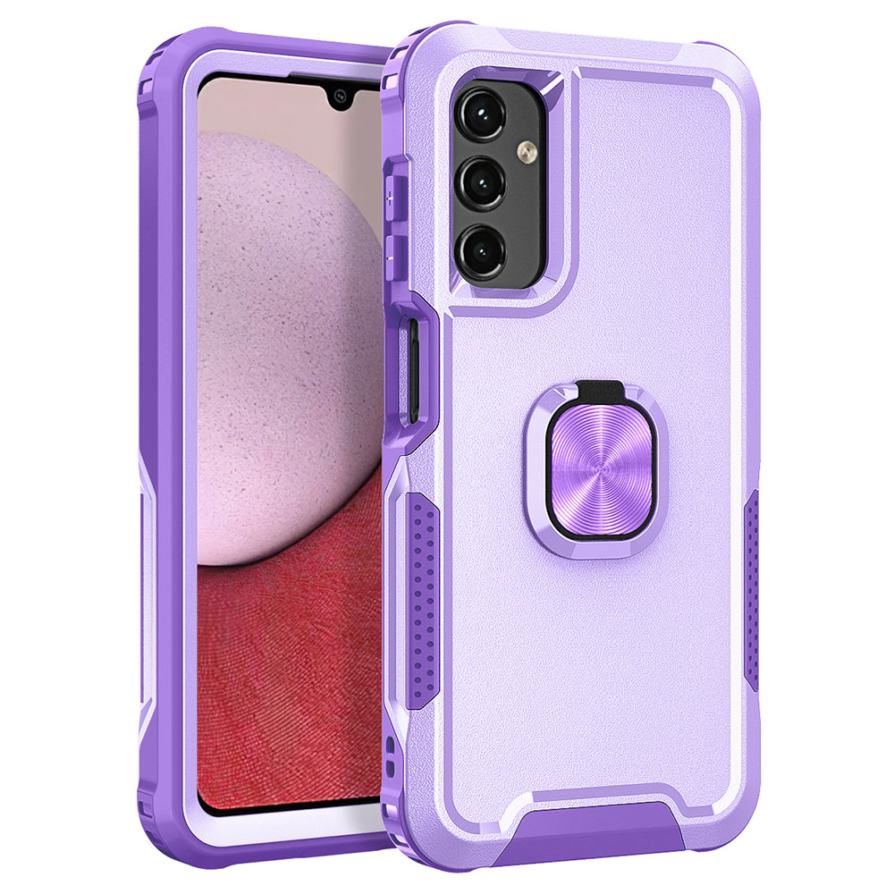 For Samsung Galaxy A54 5G Rotatable Ring Kickstand Phone Case PC + Silicone Anti-scratch Cover