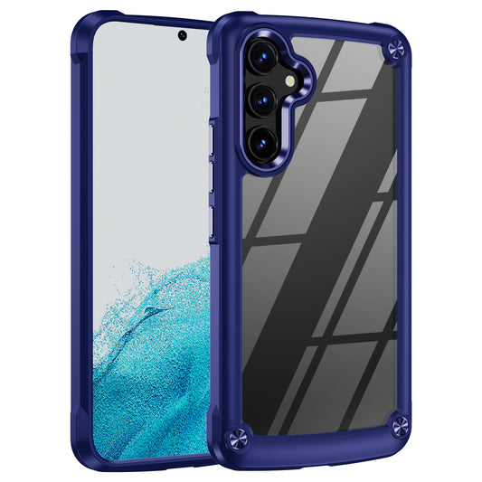 For Samsung Galaxy A34 5G Alloy Lens Frame Drop-proof Phone Case PC+TPU Hybrid Back Cover
