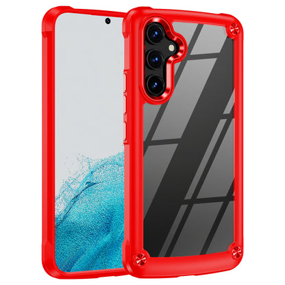 For Samsung Galaxy A34 5G Alloy Lens Frame Drop-proof Phone Case PC+TPU Hybrid Back Cover