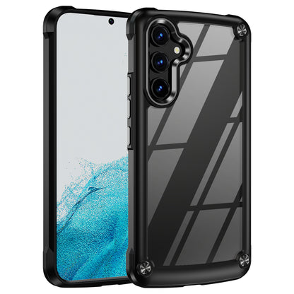 For Samsung Galaxy A34 5G Alloy Lens Frame Drop-proof Phone Case PC+TPU Hybrid Back Cover