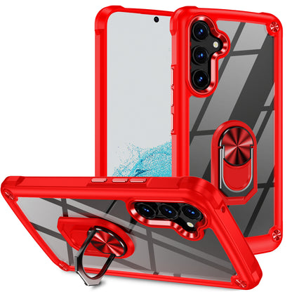 For Samsung Galaxy A54 5G Ring Kickstand Phone Case Alloy Lens Frame PC + TPU Protective Cover