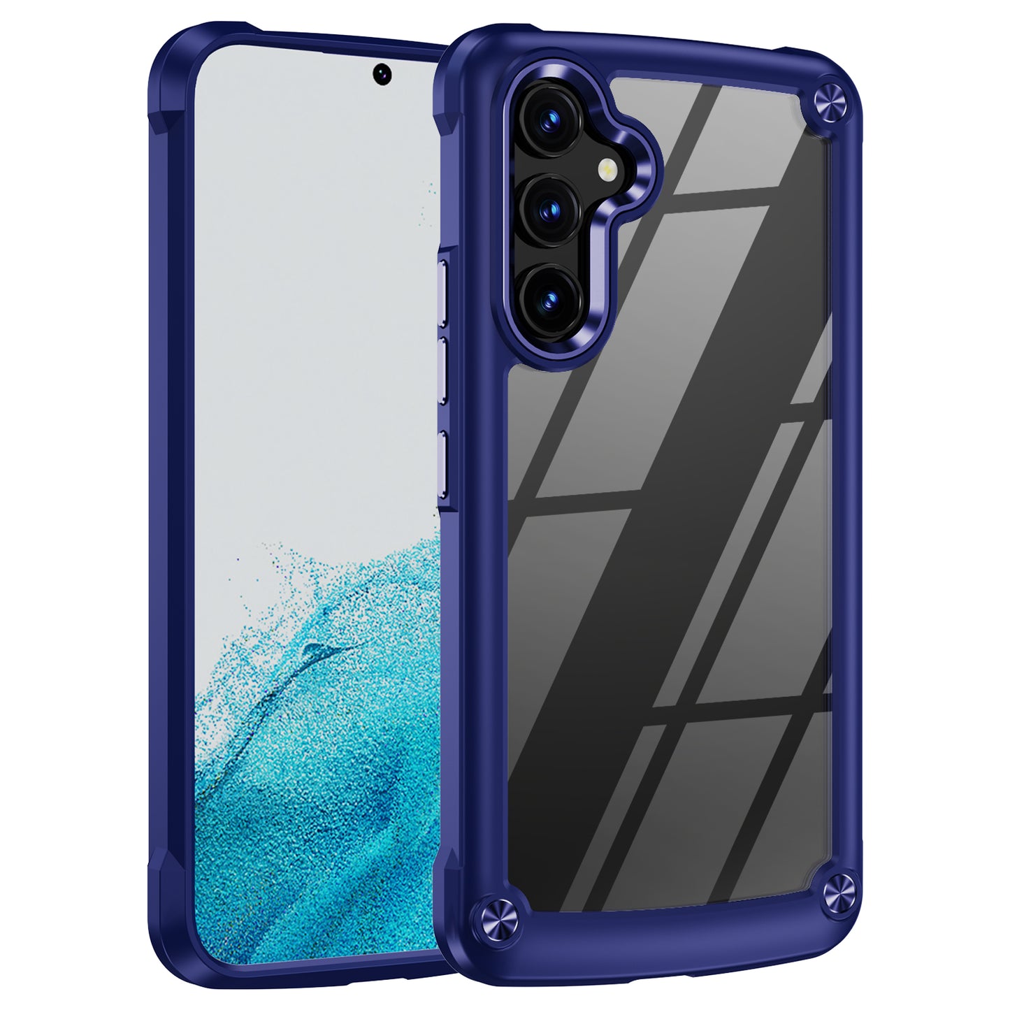 For Samsung Galaxy A54 5G Alloy Lens Frame Phone Case PC+TPU Electroplating Drop-proof Cover