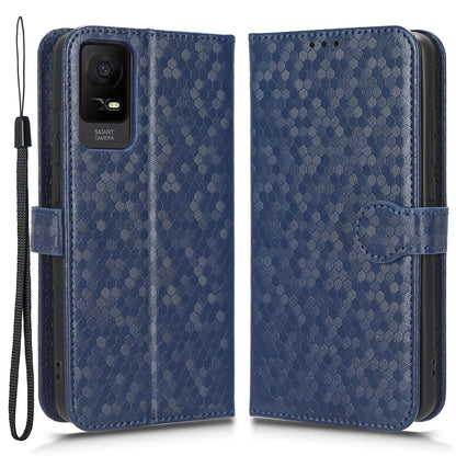 For TCL Ion X PU Leather Stand Wallet Phone Case Dot Pattern Imprinted Smartphone Cover