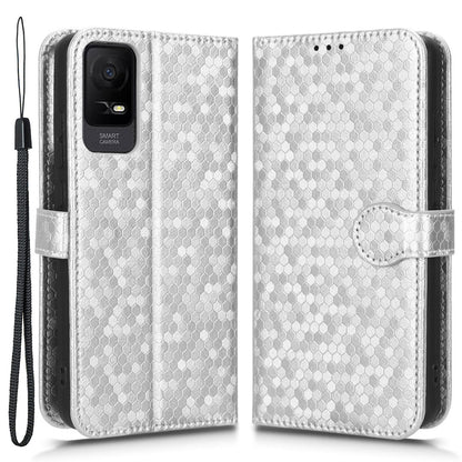 For TCL Ion X PU Leather Stand Wallet Phone Case Dot Pattern Imprinted Smartphone Cover