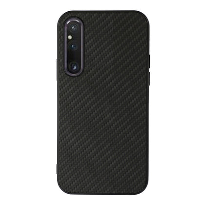 For Sony Xperia 1 V Slim Carbon Fiber Texture Phone Case  PU Leather Coated TPU Drop Protection Cover