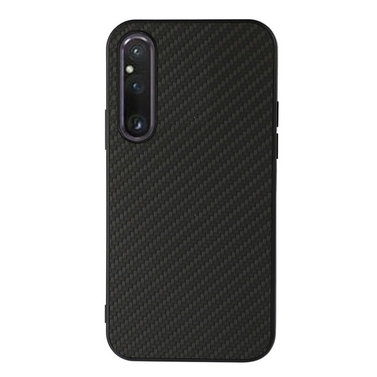 For Sony Xperia 1 V Slim Carbon Fiber Texture Phone Case  PU Leather Coated TPU Drop Protection Cover