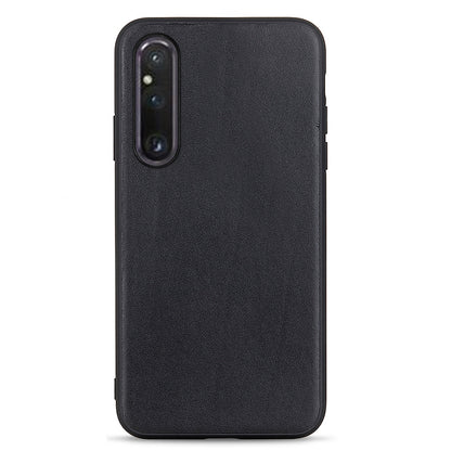 For Sony Xperia 1 V Anti-Scratch Genuine Leather + TPU Phone Case Textured Drop Protection Cell Phone Cover