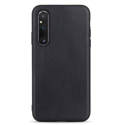 For Sony Xperia 1 V Anti-Scratch Genuine Leather + TPU Phone Case Textured Drop Protection Cell Phone Cover