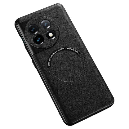 For OnePlus Ace 2 5G / 11R 5G Compatible with MagSafe Charger PU Leather Coated TPU+PC Anti-drop Cover Phone Case